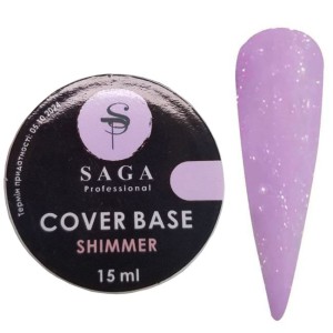 Камуфлююча база Saga Cover Base Shimmer №2 (фіолетовий з шиммером) 15 мл